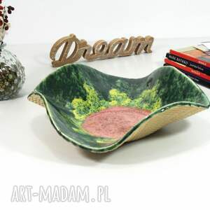 Prezent Ceramiczna misa dekoracyjna kwiat - do salonu, łazienki