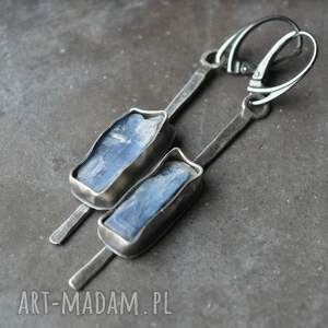 srebrne kolczyki z kianitem, srebro, kianit