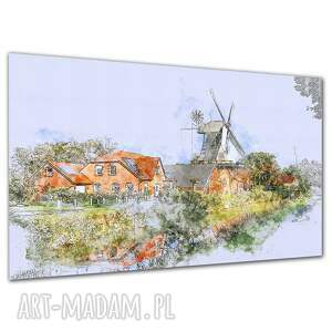 Obraz na płótnie 120x80 cm - holenderski wiatrak