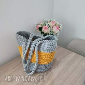 torba na ramię szydełkowa ze sznurka 23cmx30cm pracy