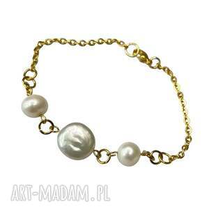 ponadczasowa łańcuszkowa bransoletka z perłami c1322