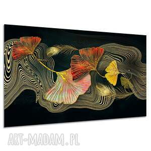 Obraz na płótnie 120x80 cm - złote liście ginkgo