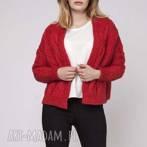 handmade swetry sweter bez zapięcia, swe150 czerwony mkm