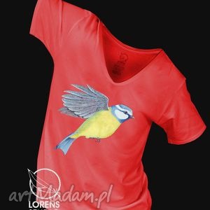 lorensstudio ręcznie malowana sikorka - dostępna od reki, t-shirt, koszulka