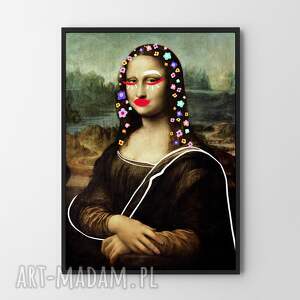 plakat mona lisa w kwiatach - format 30x40 cm popularna sztuka, popularne