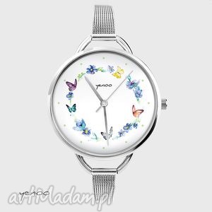 ręcznie zrobione zegarki zegarek, bransoletka - wianek - motyle