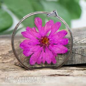 handmade naszyjniki naszyjnik z różowym kwiatem w żywicy z364