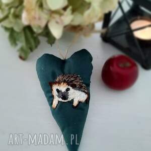 dekoracje zawieszka ozdobna z haftem jeż ozdoba jesienna