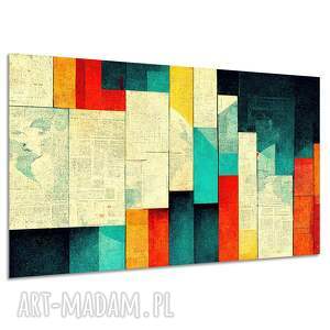 Obraz abstrakcyjny na płótnie 120x80 cm - czerwone pasy