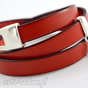 handmade bransoletka z rzemieni joyee triple birdy red