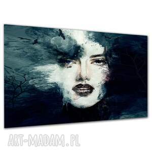 Obraz na płótnie Kobieta i ptaki 120x80 cm - mroczny