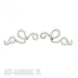 srebrne kolczyki lines_vol4, biżuteria minimalistyczna, wkrętki
