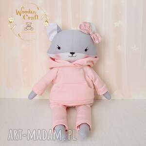 Lisek Pola w pudrowo różowym dresiku, przytulanka, prezent