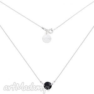 srebrny naszyjnik z czarnym kryształem swarovski® crystal - łańcuszek