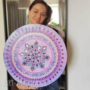 mandala - 50 cm lustro, obraz, lusterka fioletowy
