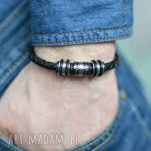 handmade męska bransoletka męska uno plait steel potrero