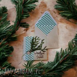 handmade świąteczne prezenty kartka świąteczna z pasującą kopertą