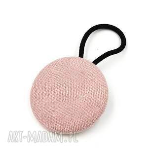 momilio art gumka do włosów różowa z lnu linen dusty pink len