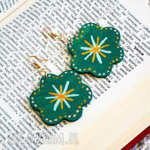 kolczyki - meksykańska fiesta, hiszpania, włochy, drewniane, ręcznie