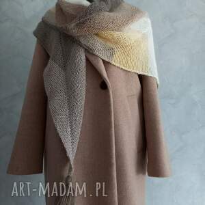 Prezent Chusta strzałka ręcznie robiona na drutach, szalik kolorowy