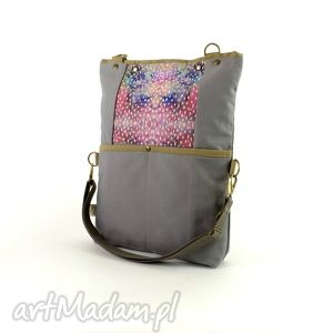 torba na ramię składana z serii duo gray no 3, boho, miejska, tote