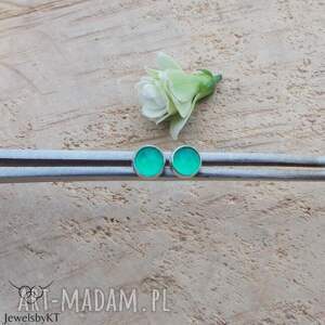 kropki zielonego agatu - 5mm