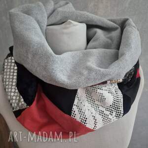 komin miękki patchworkowy kolorowy uniwersalny damski: dostaję