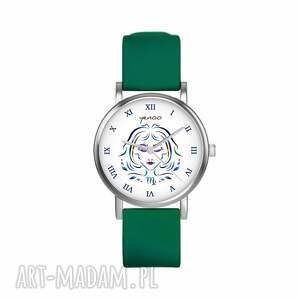 zegarki zegarek mały - panna silikonowy, zielony znak zodiaku niej
