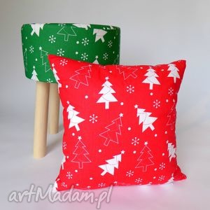 handmade prezent na święta poduszka świąteczna czerwona choinka