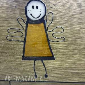 oryginalny prezent, lumen art mega aniołek, witraz technika tiffany