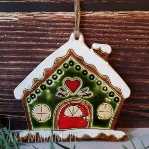 świąteczny domek z piernika zawieszka ceramiczna dekoracje