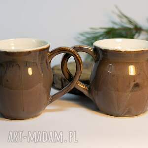 2 szt porcelanowe kubki czekoladowy fiolet, 350 ml handmade ceramika