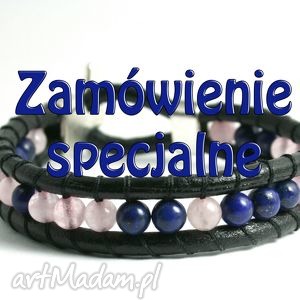 zamówienie specjalne lapis lazuli i różowy kwarc, kamienie