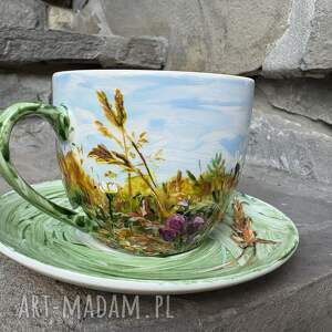 kubki porcelanowa filiżanka ręcznie malowana łąka