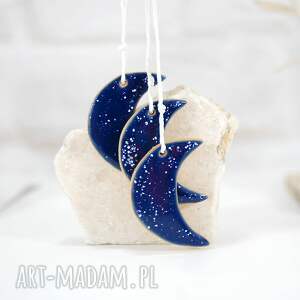 handmade upominek święta księżyce ceramiczne ozdoby choinkowe