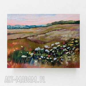 letnia łąka 2 - praca formatu 18/24 cm pastele