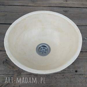 handmade ceramika beżowa umywalka z gliny