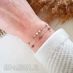 zestaw bransoletek z kamieniem słonecznym delikatna biżuteria, bransoletka