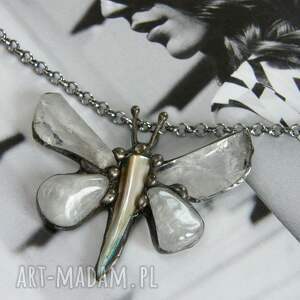 naszyjnik wisiorek motyl kryształowy kamieni naturalne kryształy