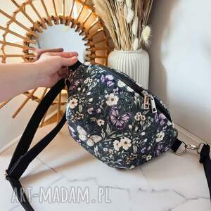 Nerka w Motyle, z weluru, damska, saszetka, torebka