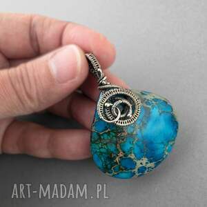 goya - waryscyt w srebrze waryscytem, błękitny wisior, wisiorek duży