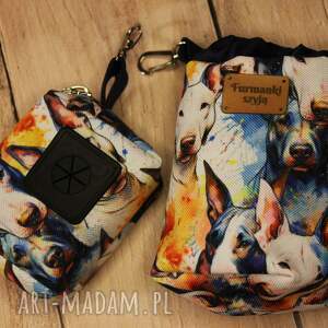 Zestaw na smaczki i woreczki # bulterier, saszetka