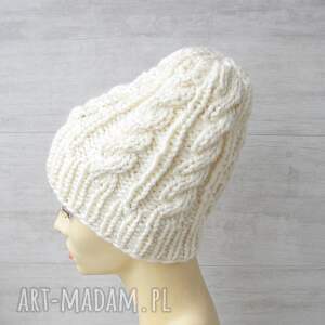 gruba czapka alpaka, beanie slouchy