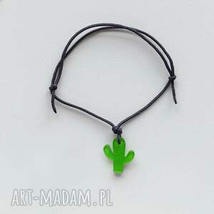 KAKTUS bransoletka z przezroczystego tworzywa sztucznego - handmade na sznurku