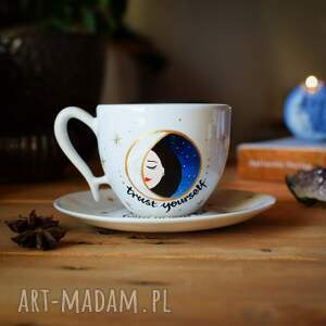 handmade ceramika filiżanka księżycowa "trust yourself" 220ml prezent