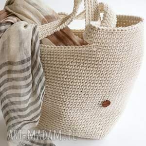 duża torba typu shopper bag wykonana - Do ręki