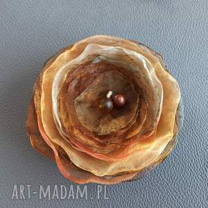 JudithBijoux: broszka autumn z organzy jesienna, organza, szyfon, lekka, elegancka