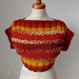 Kamizelka w rudościach, kamizela, elegancka, w jednym egzemplarzu, unikatowa, na prezent