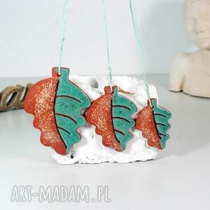 Ceramiczne liście - wisząca ozdoba do domu