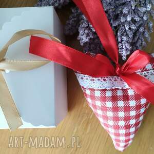 Serce z woreczkiem na kartę podarunkową, czerwone, prezent